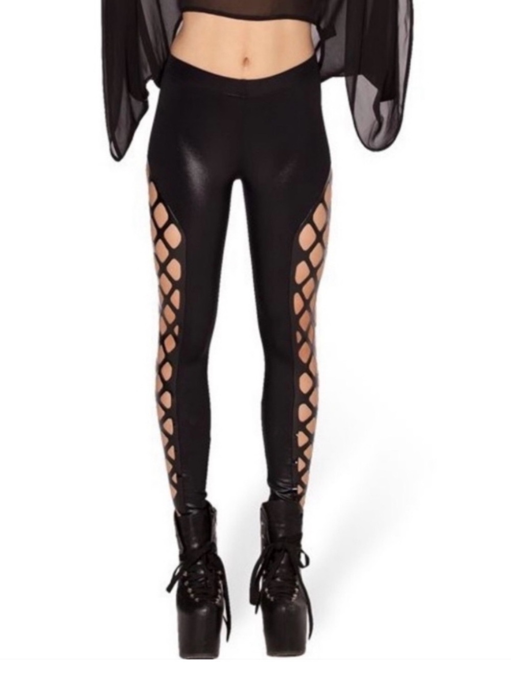 Blackmilk Black lattice leggings